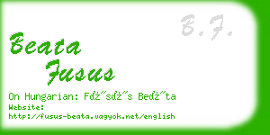 beata fusus business card